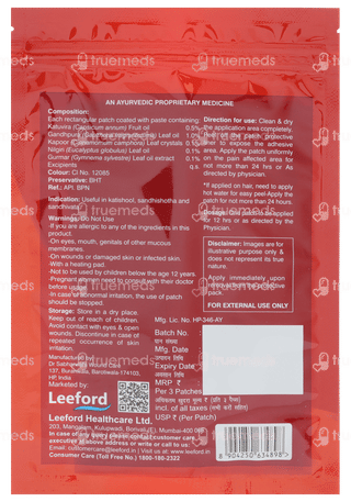 Quik Relif 6.5 Cm X 4.2 Cm Topical Patch 3